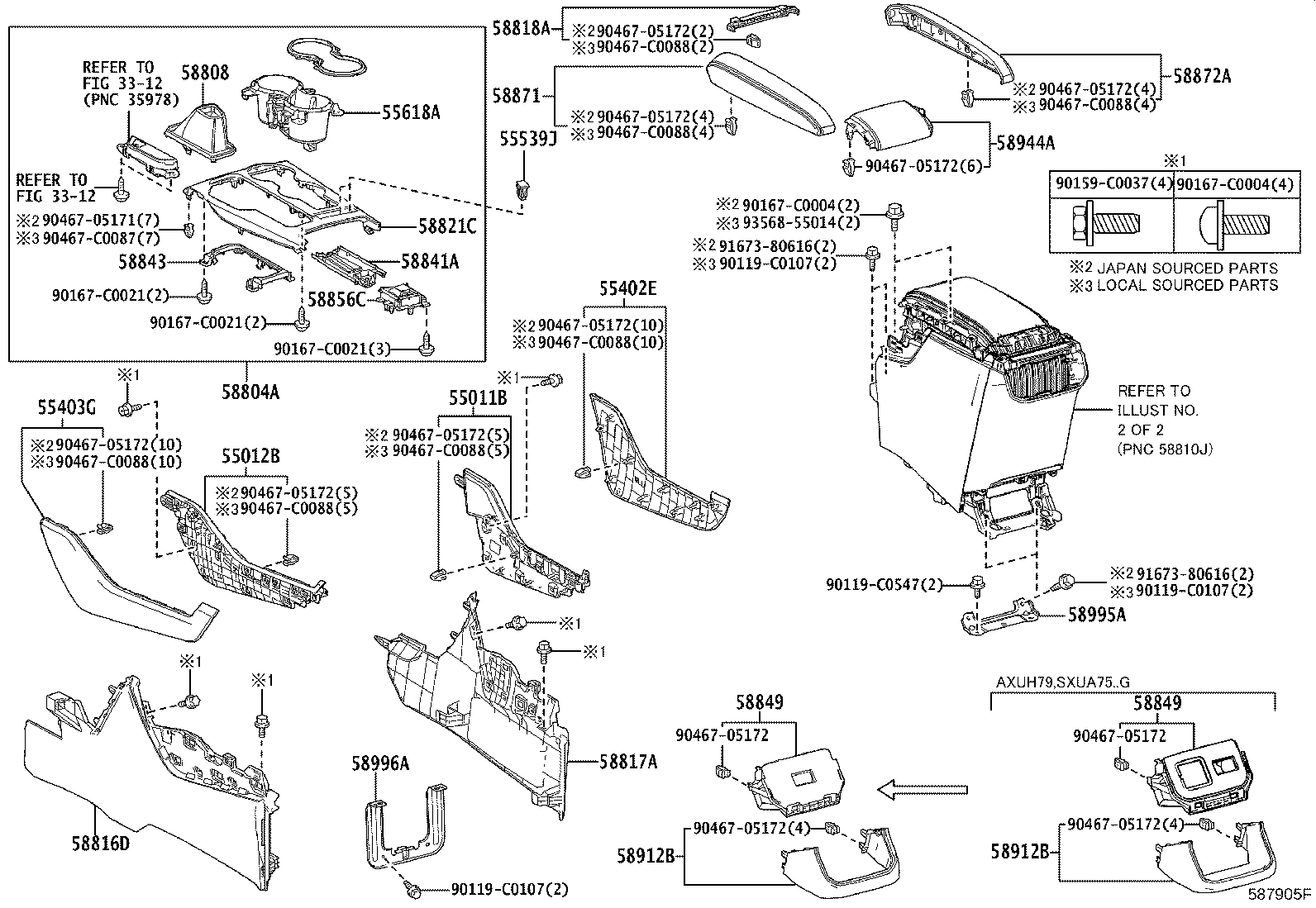 58804-0EB50-C0 PANEL SUB-ASSY, CONSOLE, UPPER product image