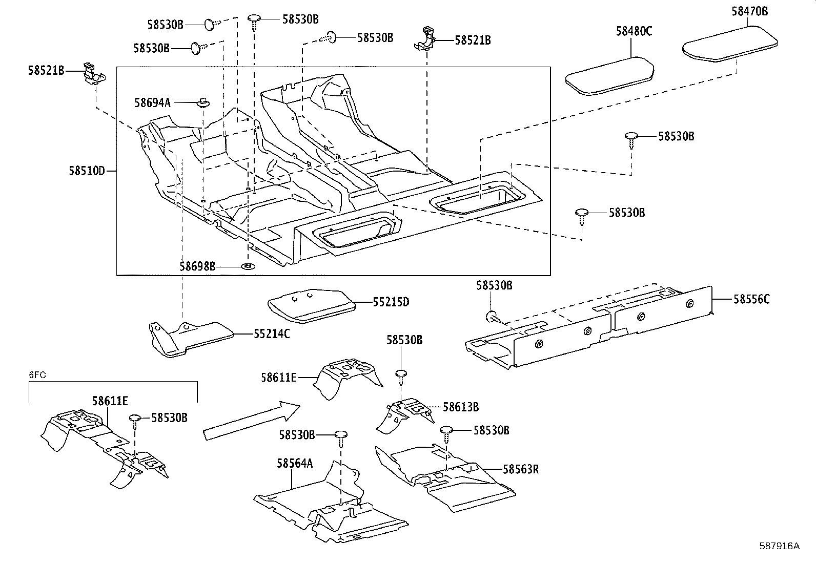 58569-0K040 SILENCER, REAR FLOOR product image