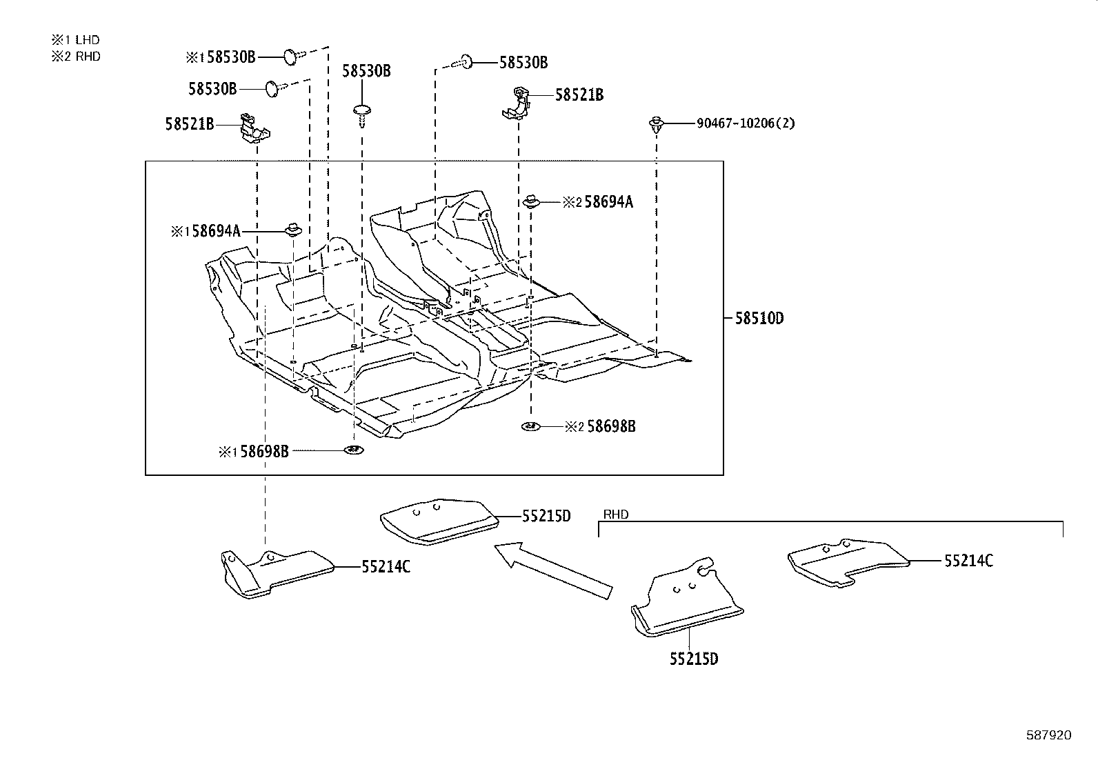 58569-0K040 SILENCER, REAR FLOOR product image