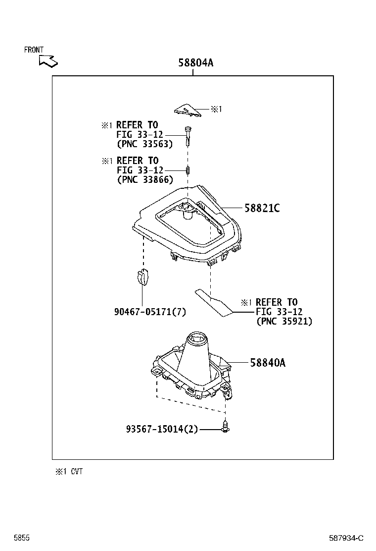 Toyota 58804-BZ150 PANEL SUB-ASSY, CONSOLE, UPPER
