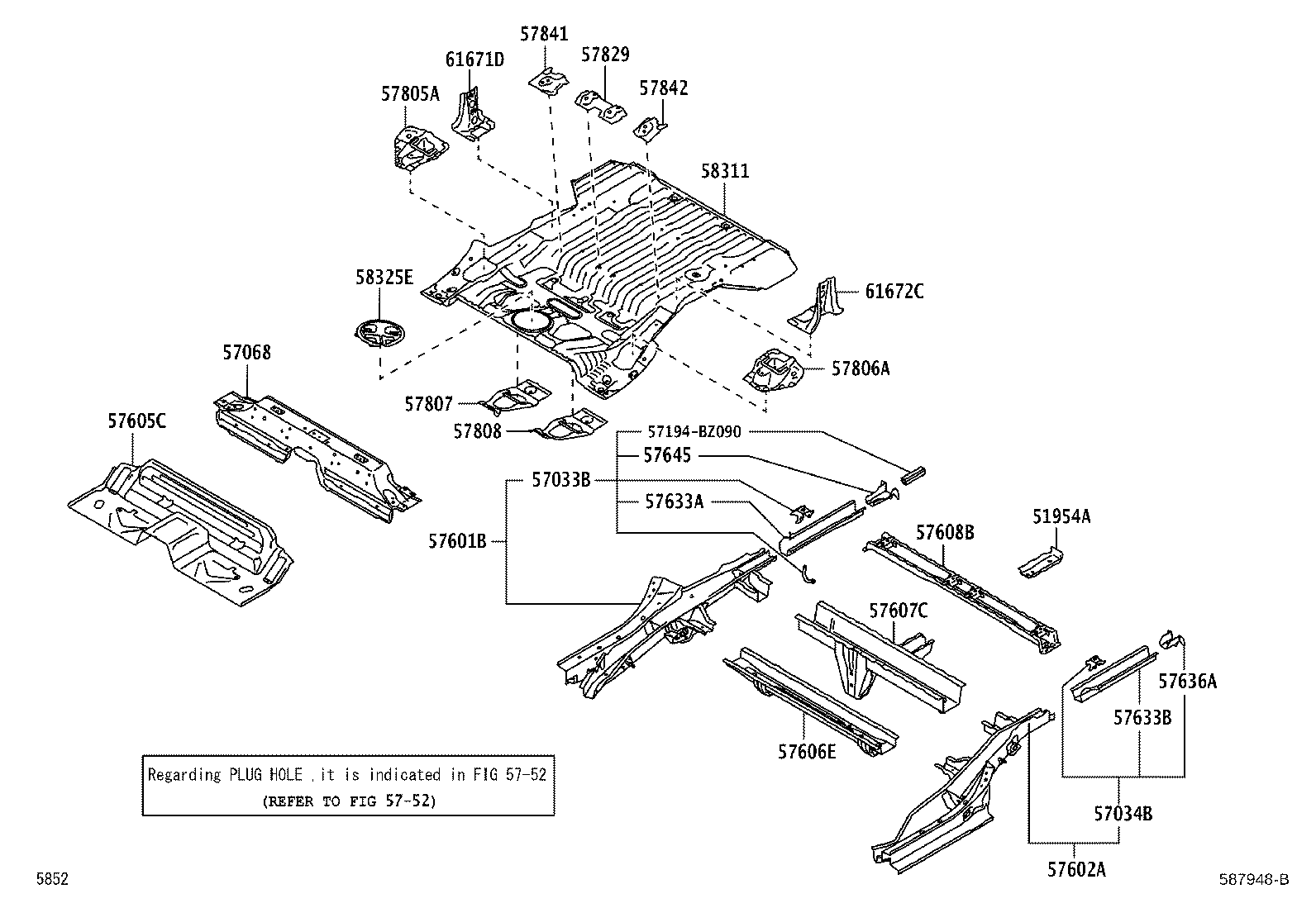 Toyota 58325-BZ110 COVER, REAR FLOOR SERVICE HOLE