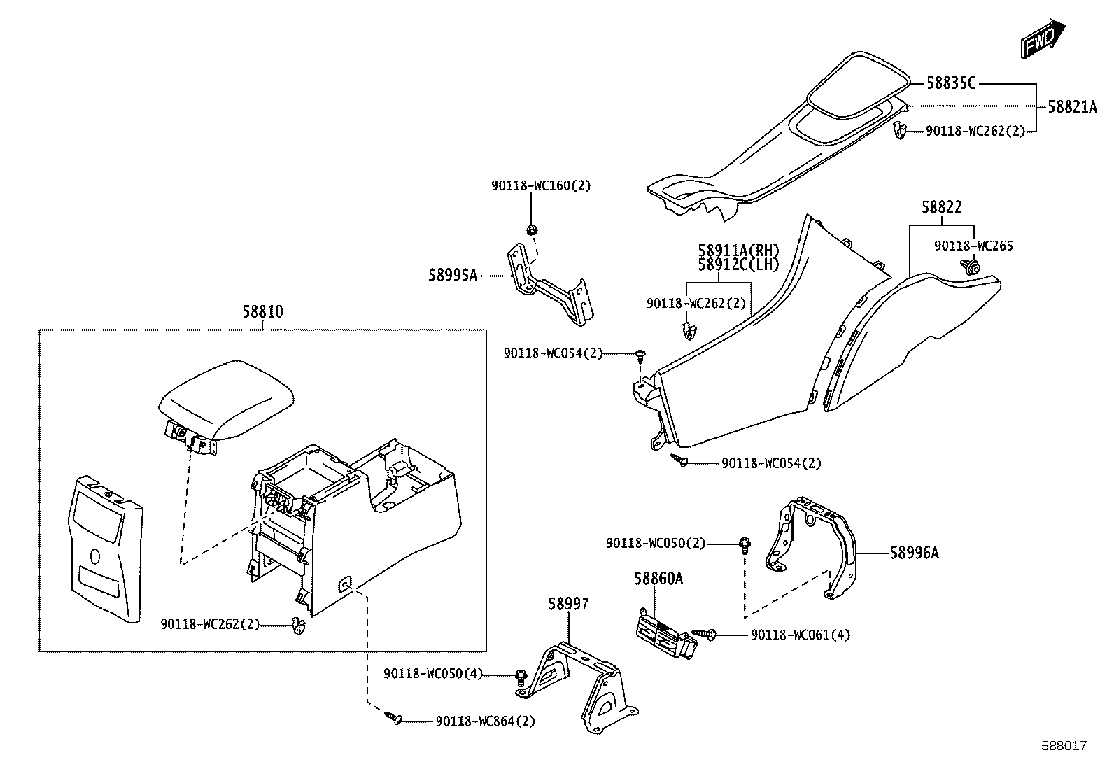 58810-WC017 CONSOLE ASSY product image