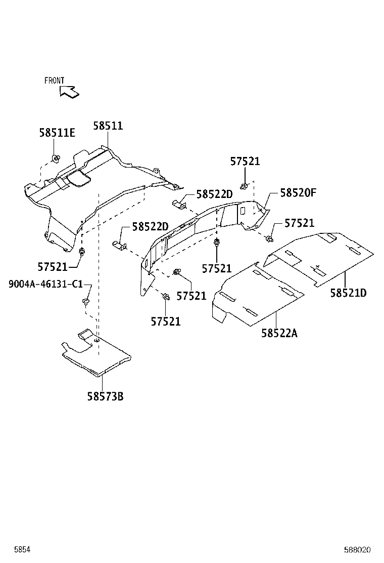 58573-BZ060 PAD, FRONT FLOOR CENTER product image
