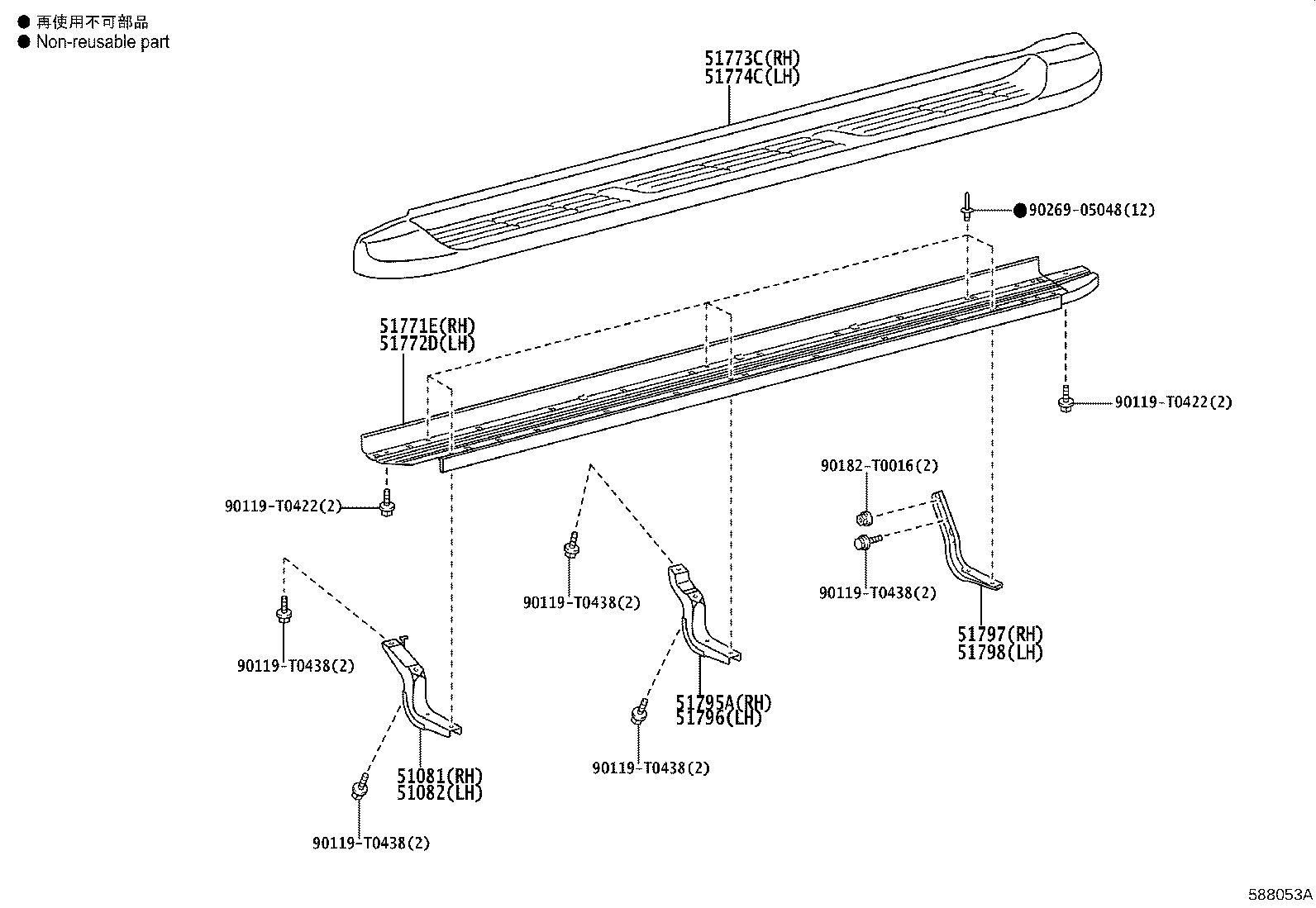 57412-KK010 MEMBER, FLOOR SIDE, INNER LH product image