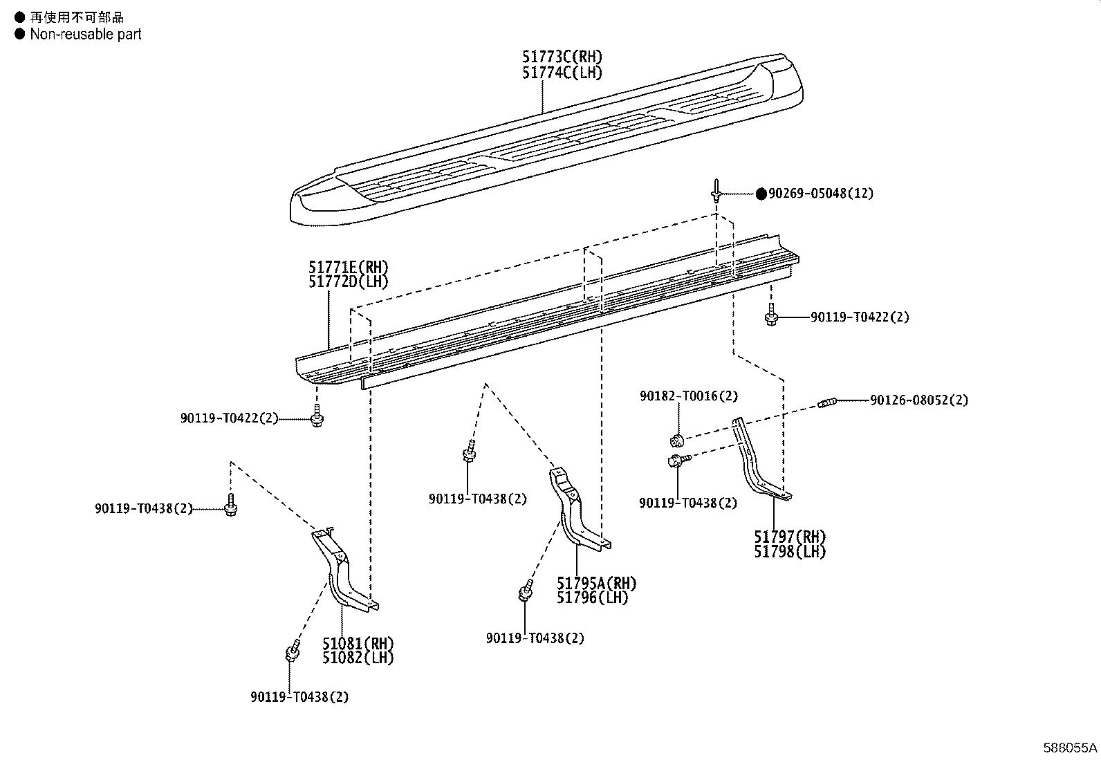 57412-KK010 MEMBER, FLOOR SIDE, INNER LH product image