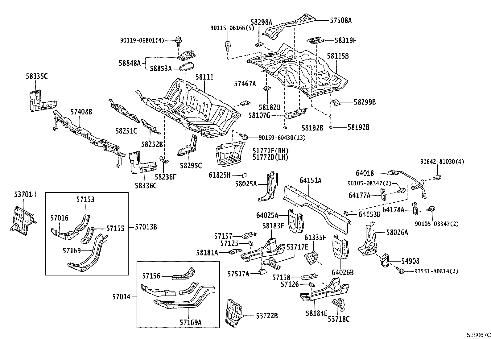 53716-25070 APRON SUB-ASSY, FENDER SIDE, LH product image