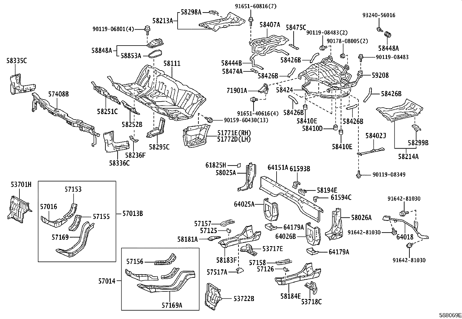 53716-25070 APRON SUB-ASSY, FENDER SIDE, LH product image