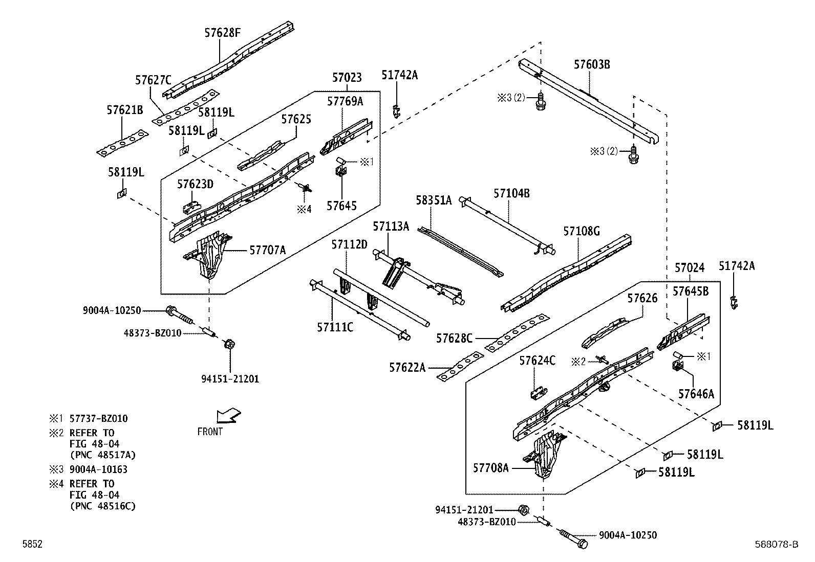 57042-BZ020 PANEL, REAR FLOOR SIDE, LH product image