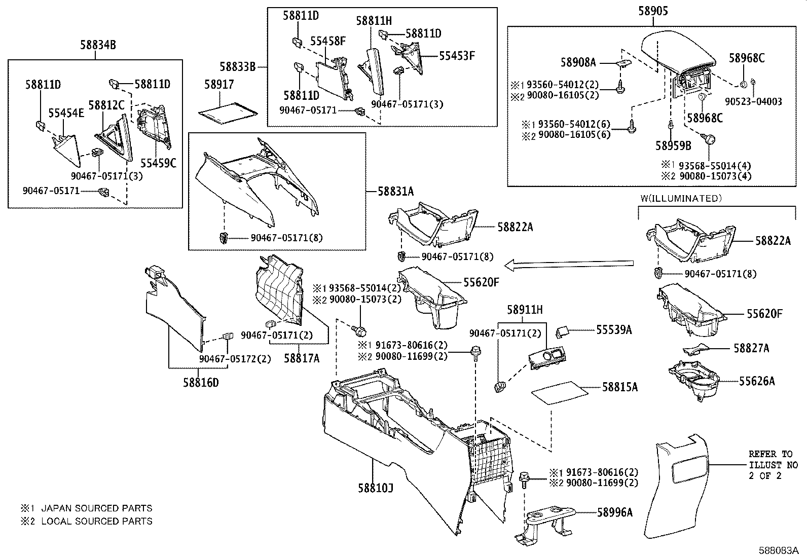 Toyota 58810-0A070-C0 BOX ASSY, CONSOLE