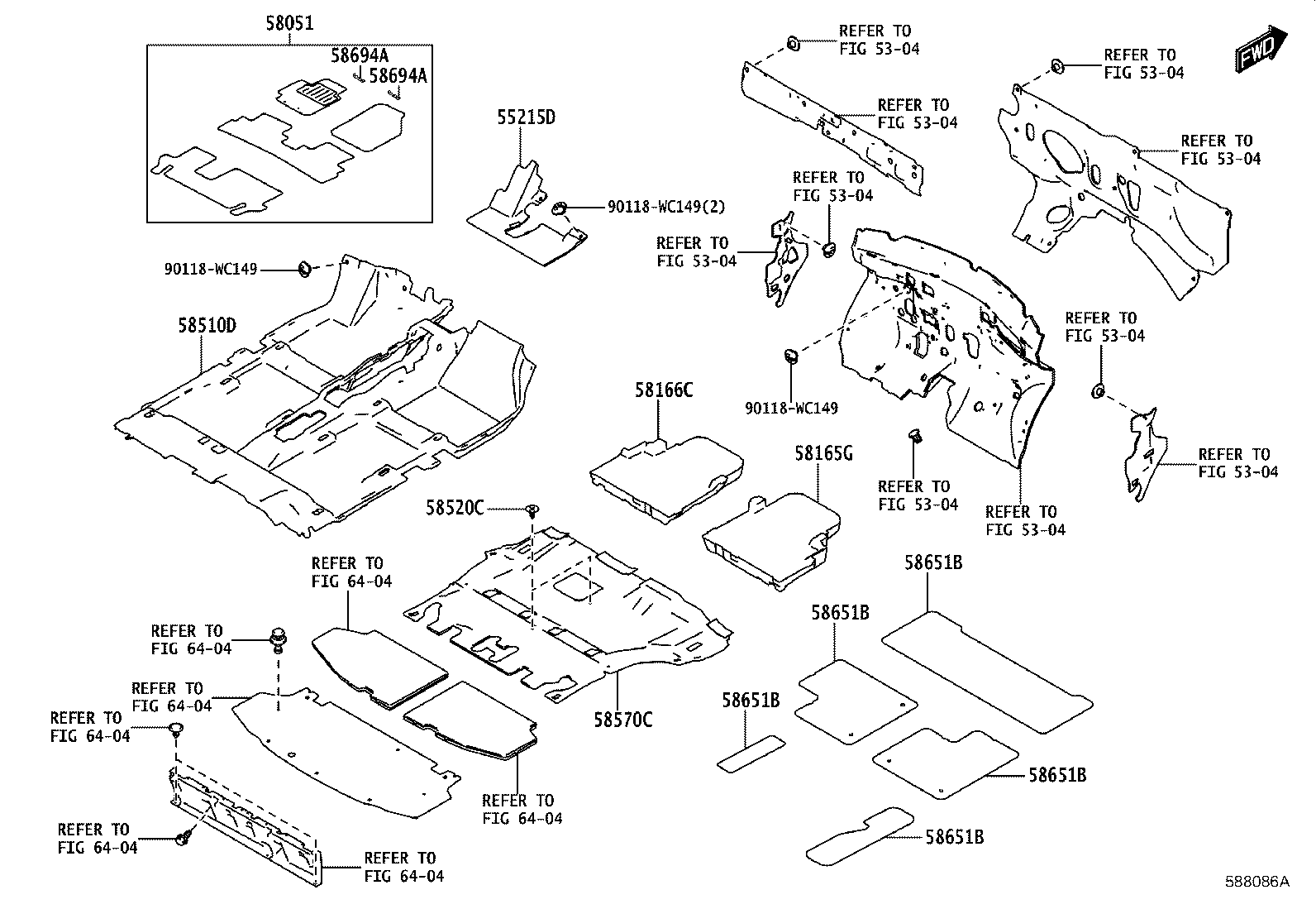 58570-WC005 CARPET ASSY, REAR FLOOR product image