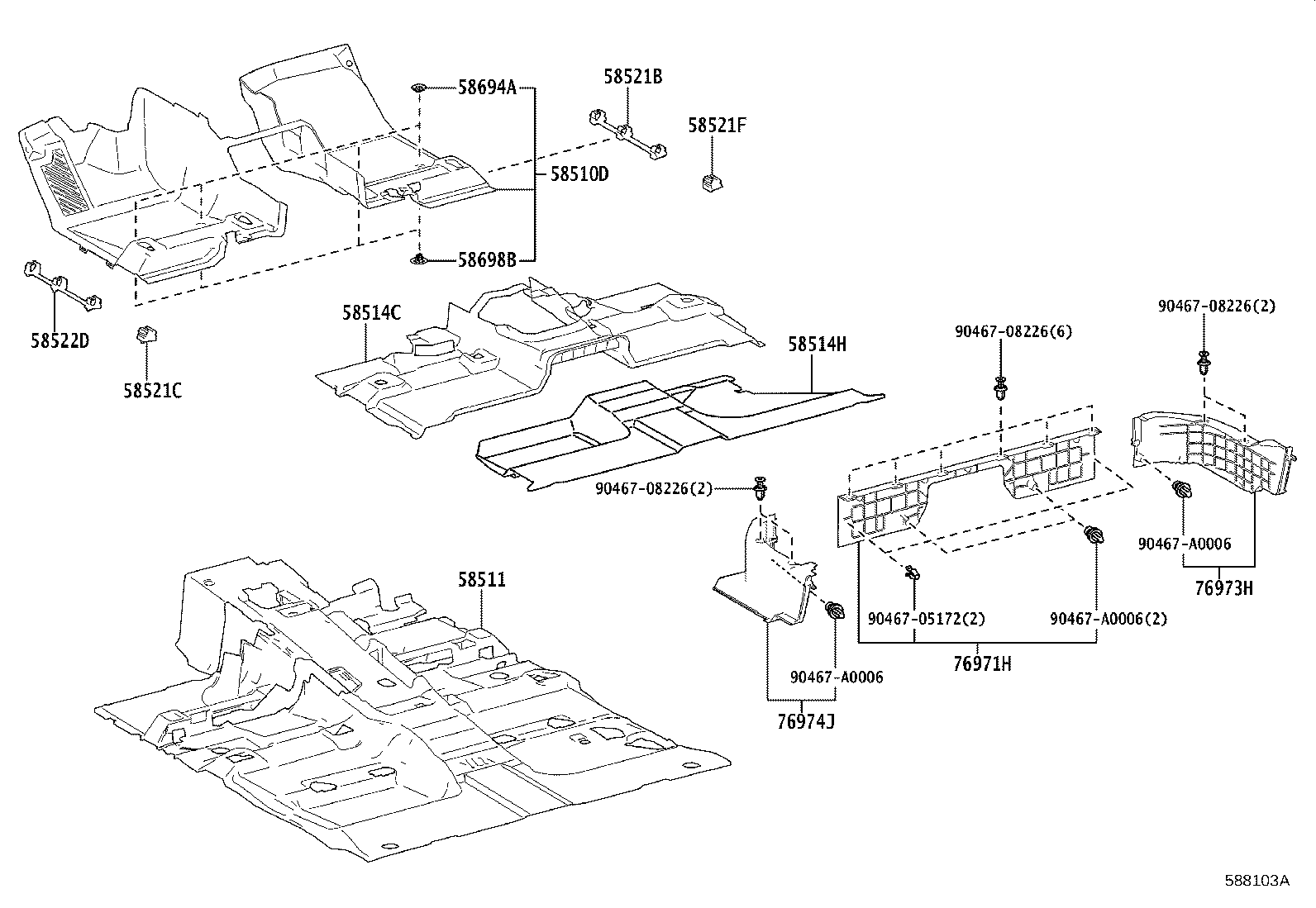Toyota 58514-0C320-C0 MAT, FROOR, REAR
