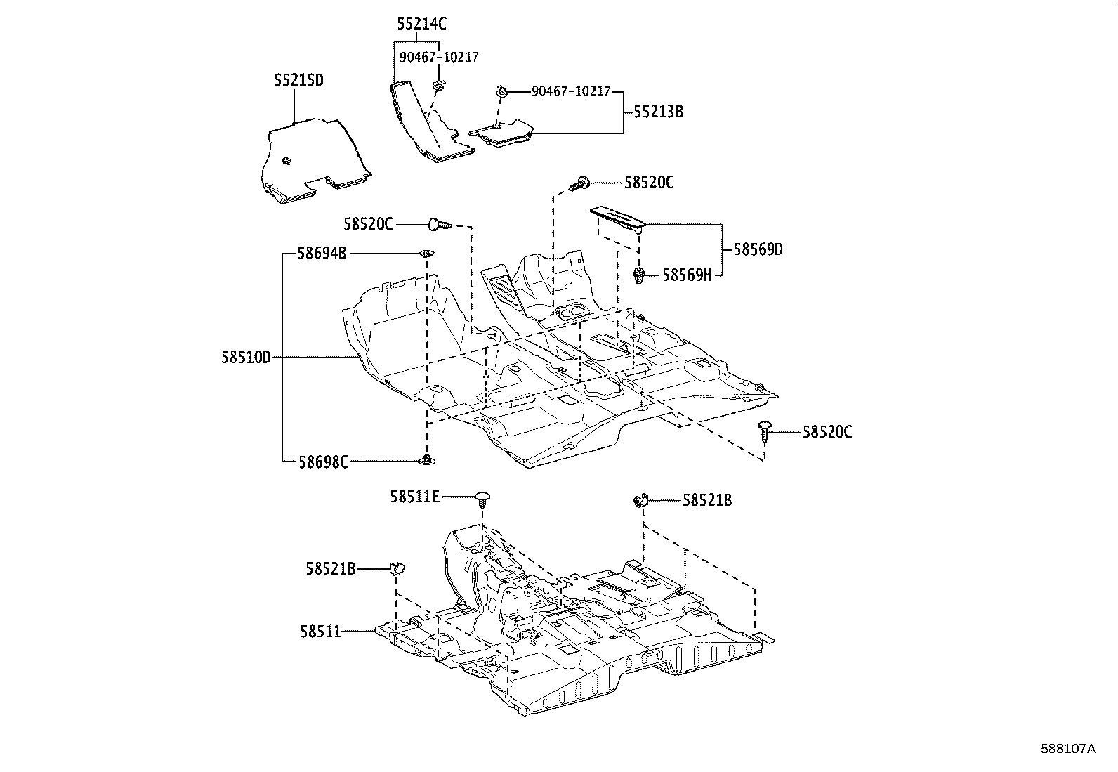 55214-78040 PAD, DASH PANEL INSULATOR, NO.2 product image