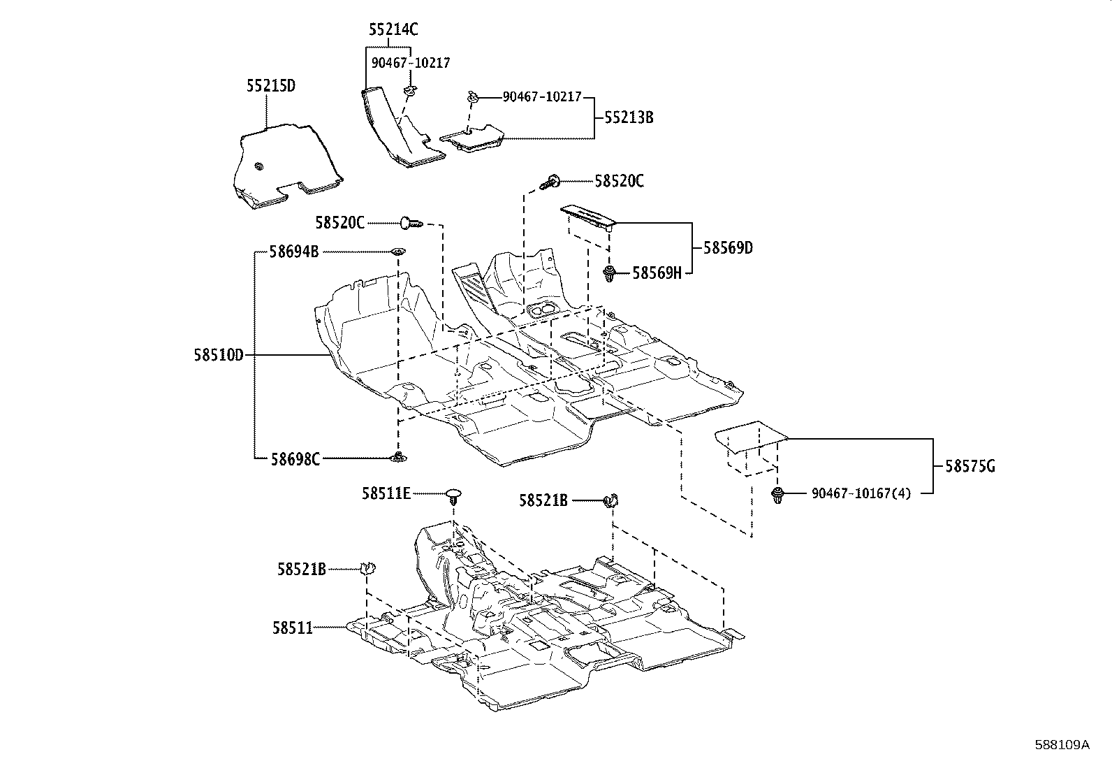 55214-78040 PAD, DASH PANEL INSULATOR, NO.2 product image
