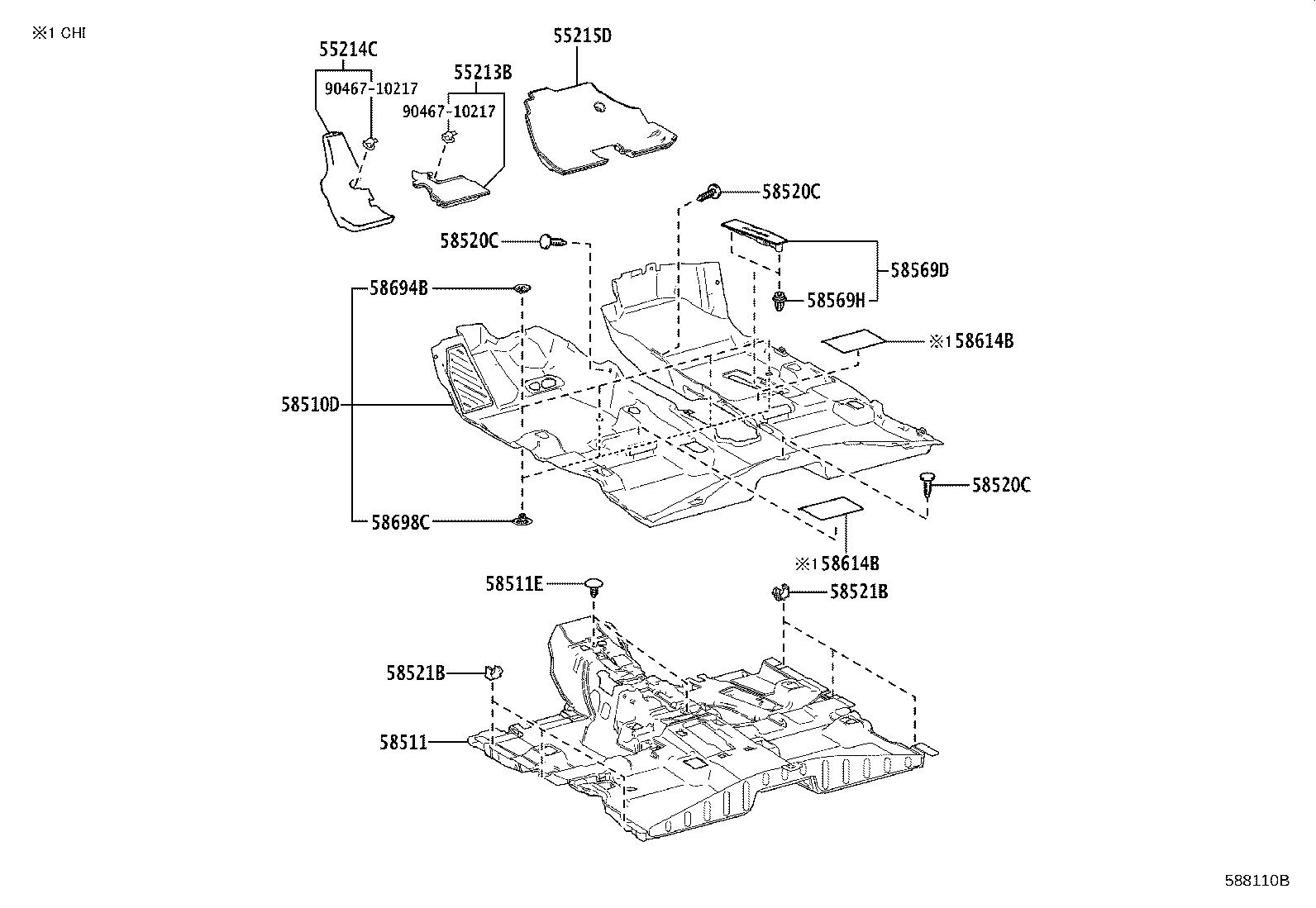 55214-78040 PAD, DASH PANEL INSULATOR, NO.2 product image