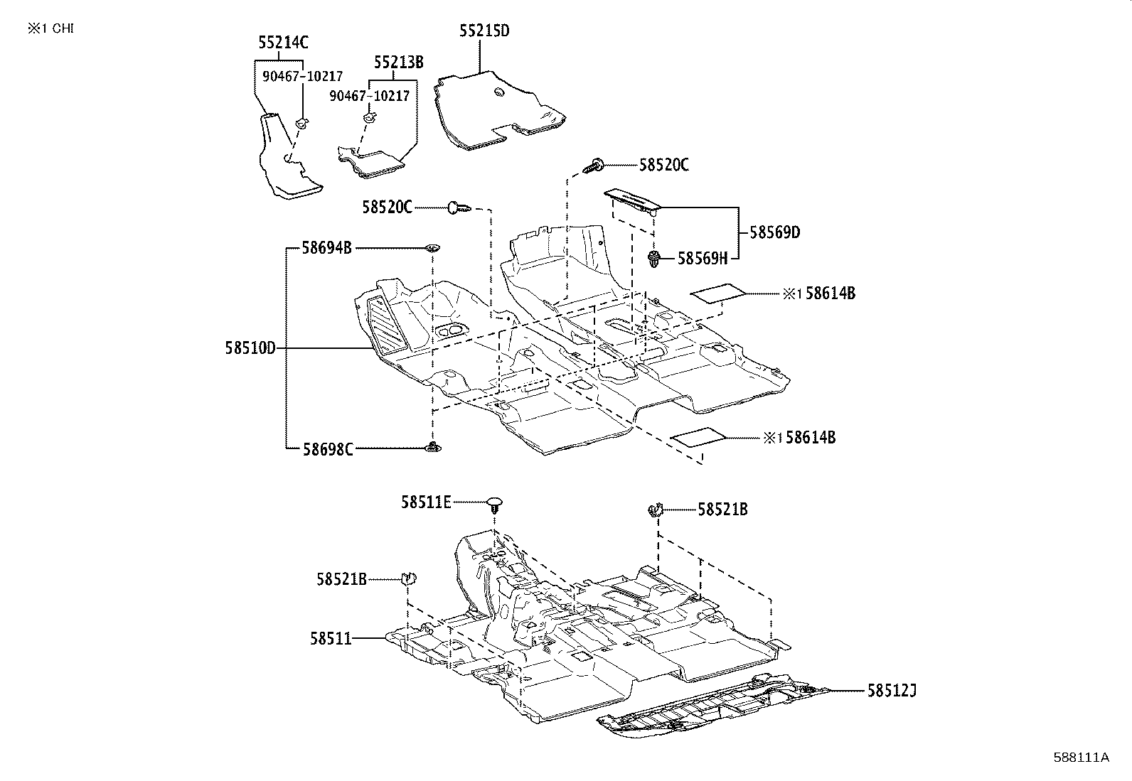 55214-78040 PAD, DASH PANEL INSULATOR, NO.2 product image