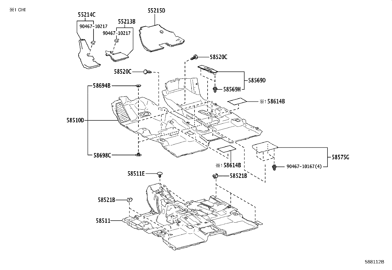 55214-78040 PAD, DASH PANEL INSULATOR, NO.2 product image