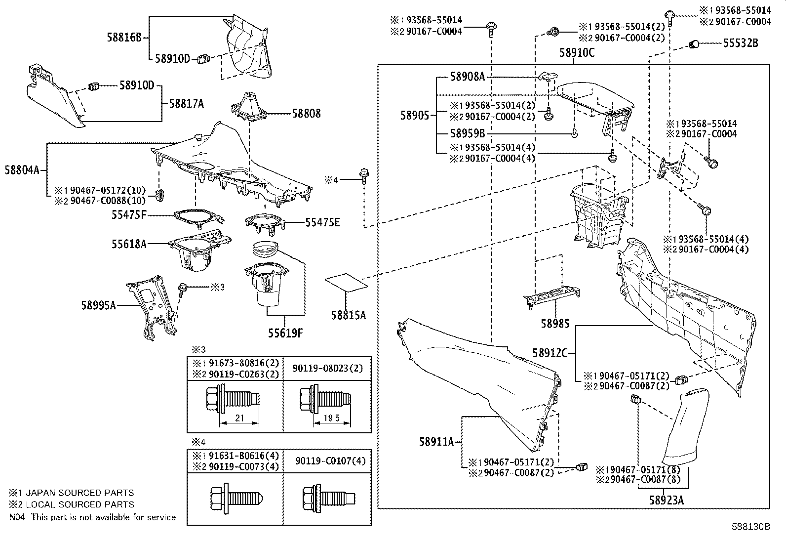 58804-F4120 PANEL SUB-ASSY, CONSOLE, UPPER product image
