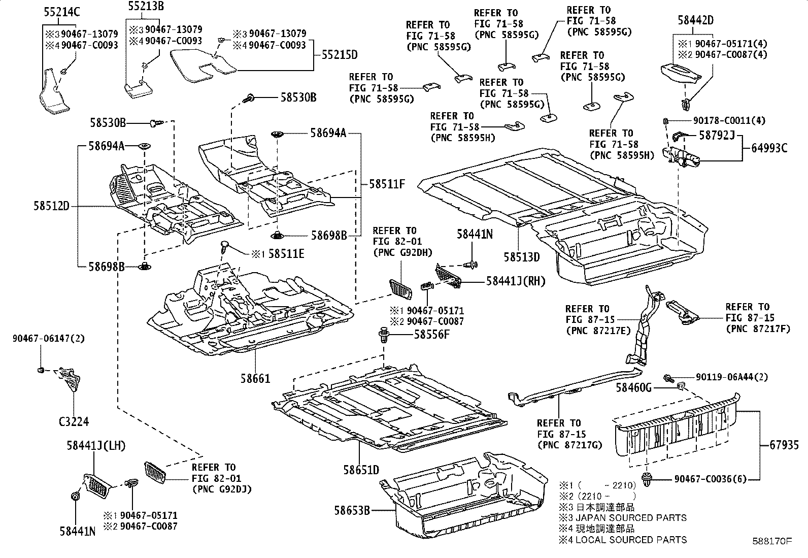 55214-08030 PAD, DASH PANEL INSULATOR, NO.2 product image