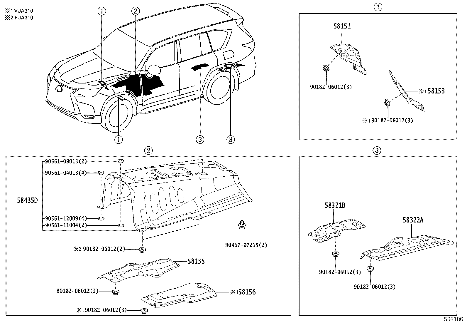 58322-60040 INSULATOR, REAR FLOOR HEAT, REAR product image