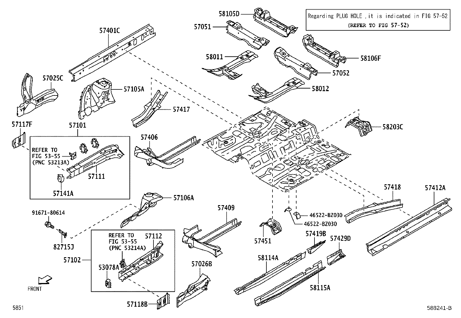 57101-BZ830 MEMBER SUB-ASSY, FRONT SIDE, RH product image