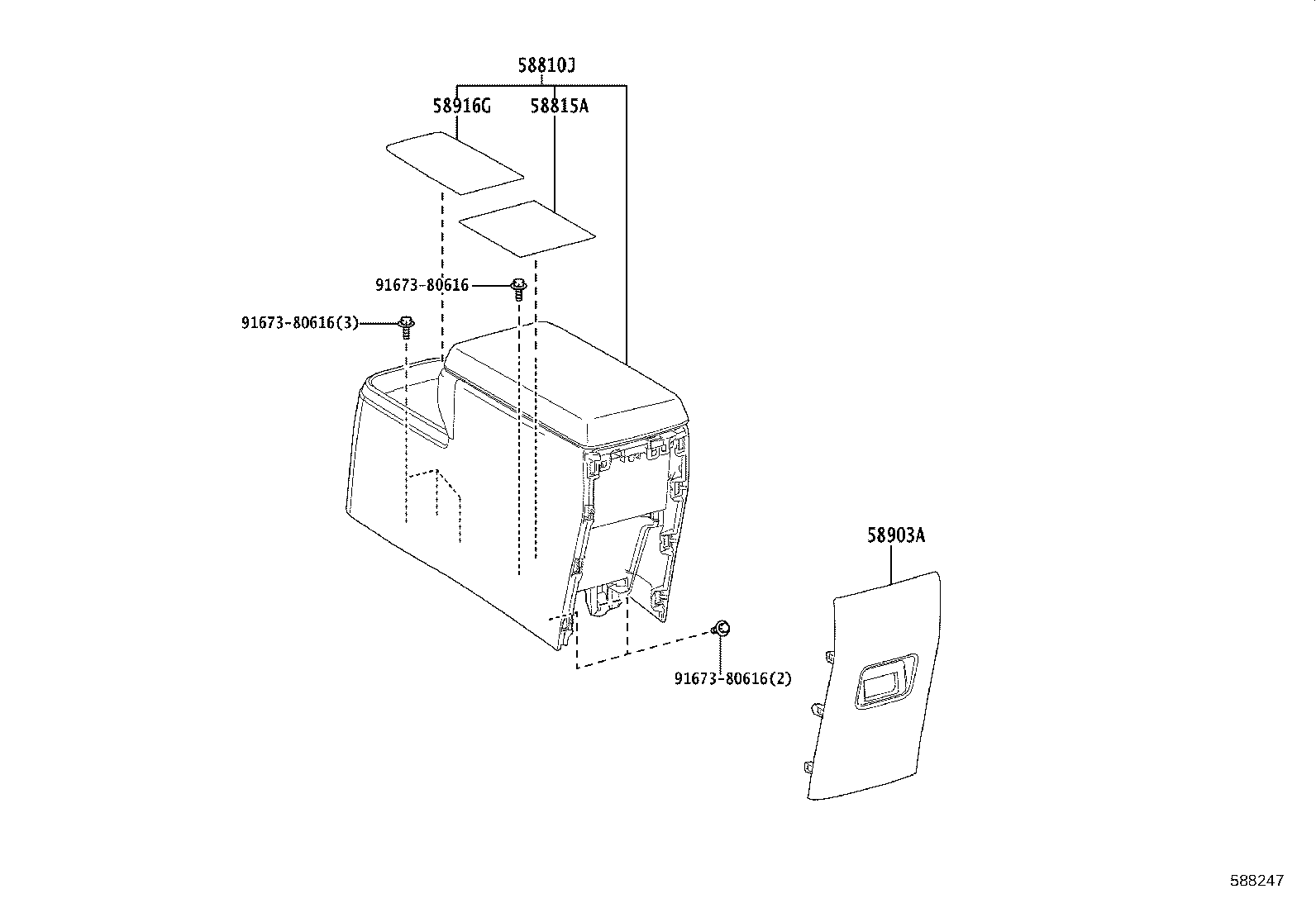 58902-V1010 BRACKET SUB-ASSY, CONSOLE BOX MOUNTING product image