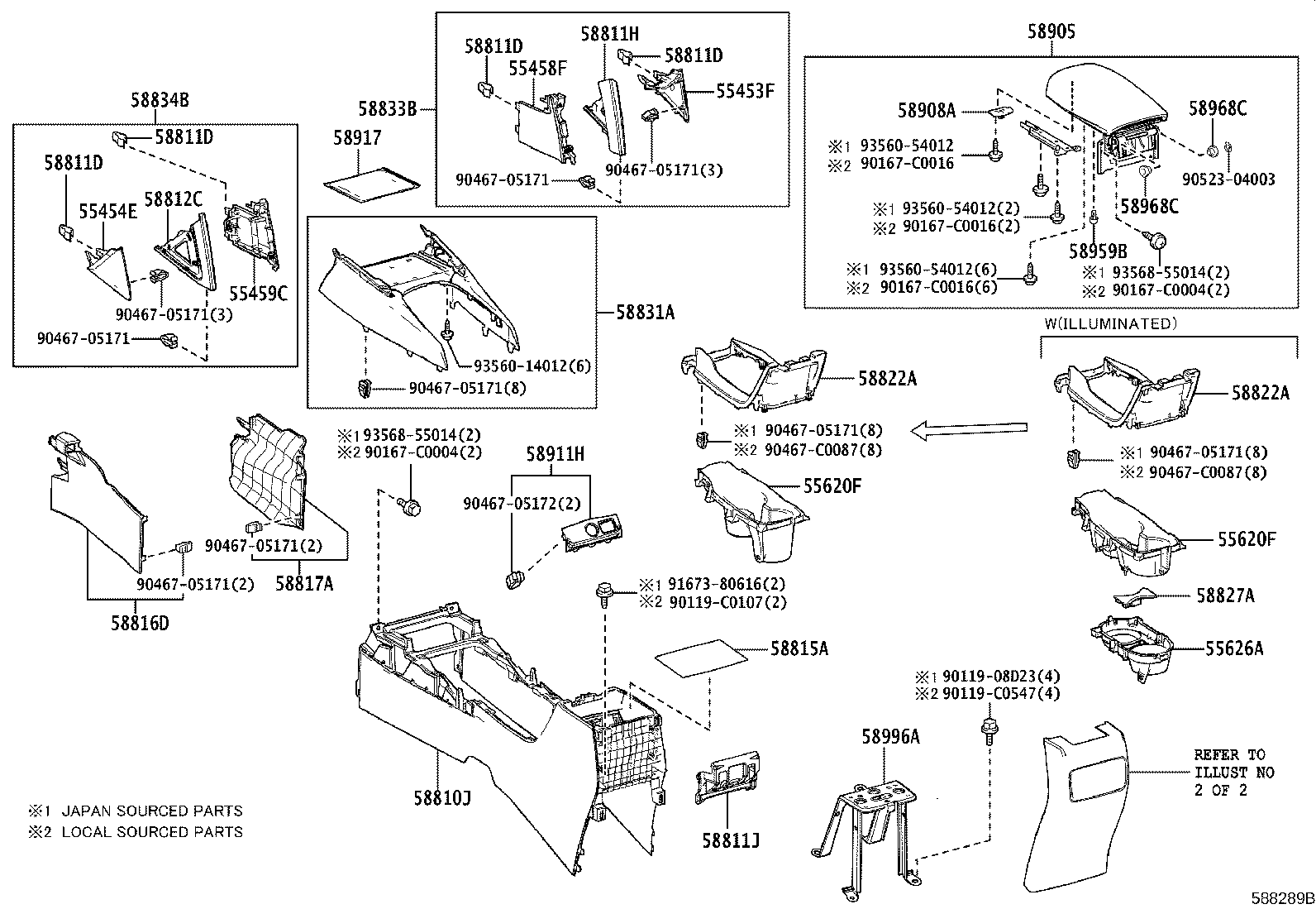 58860-02050 REGISTER ASSY, CONSOLE BOX product image