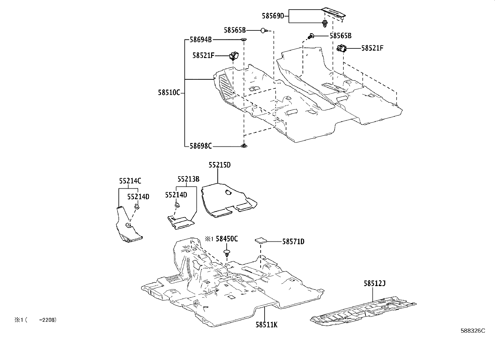 55215-0R030 PAD, DASH PANEL INSULATOR, NO.3 product image