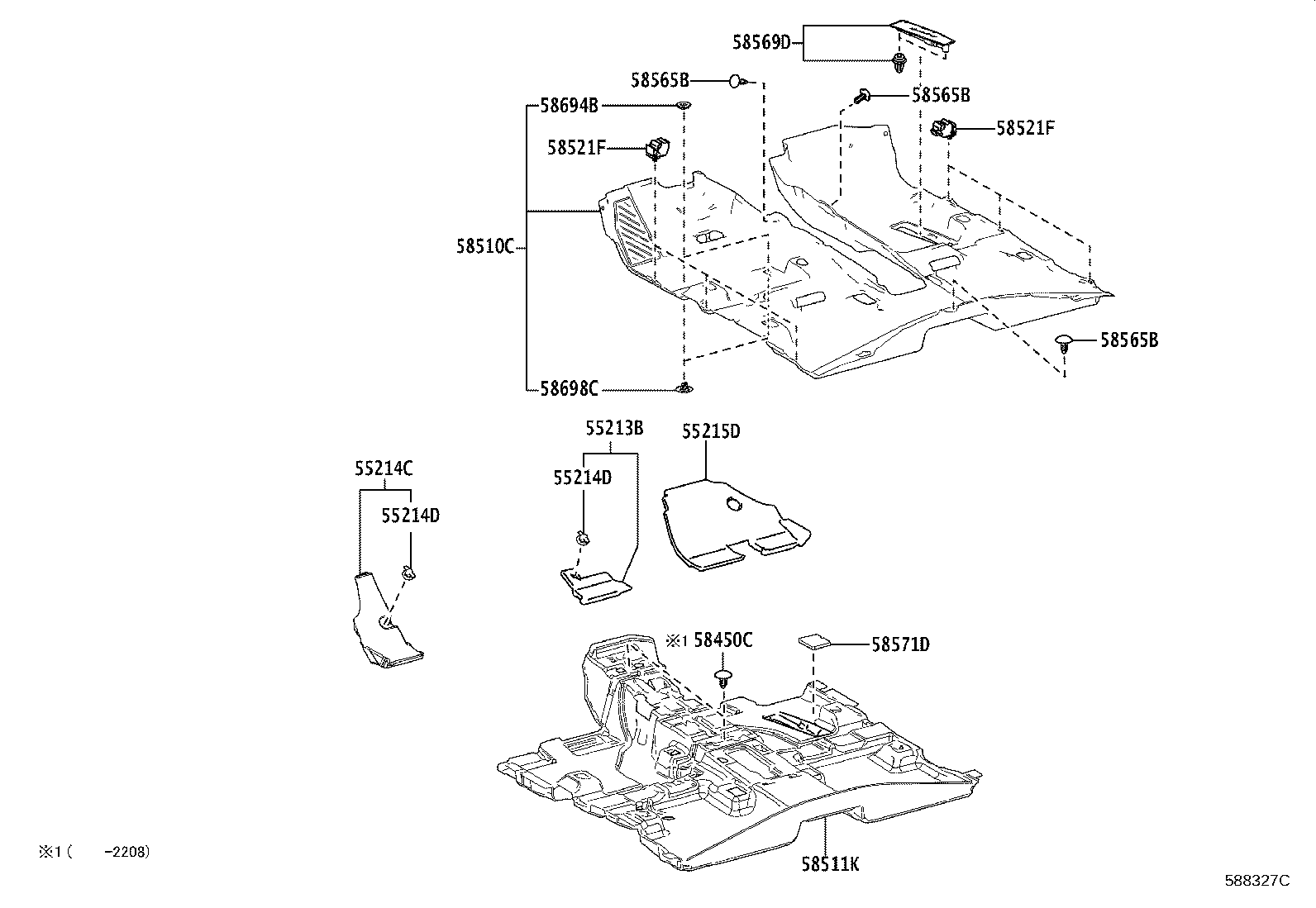 55215-0R030 PAD, DASH PANEL INSULATOR, NO.3 product image