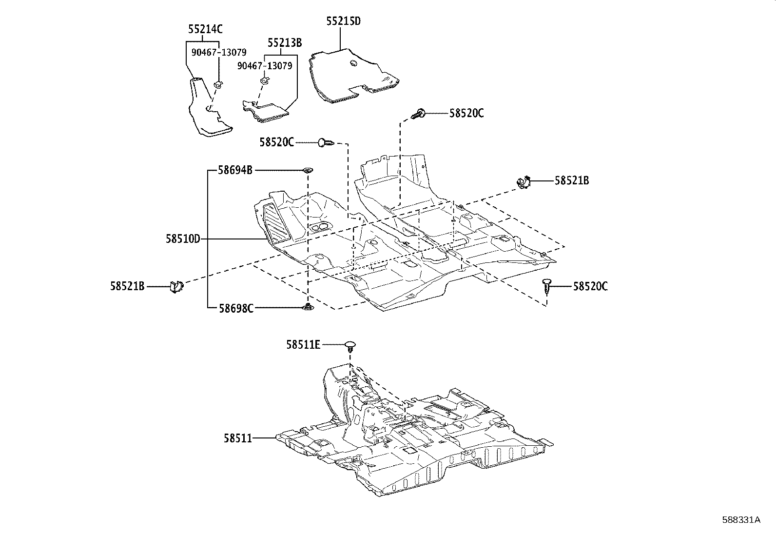 Toyota 58511-F6010 MAT, FLOOR, FRONT