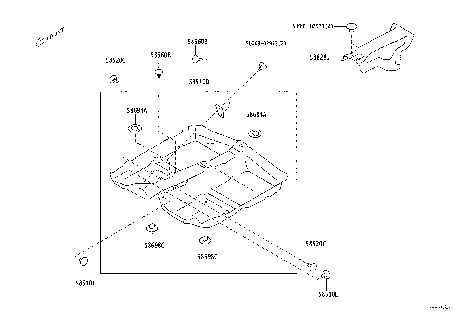 SU003-08773 PAD, FRONT FLOOR product image