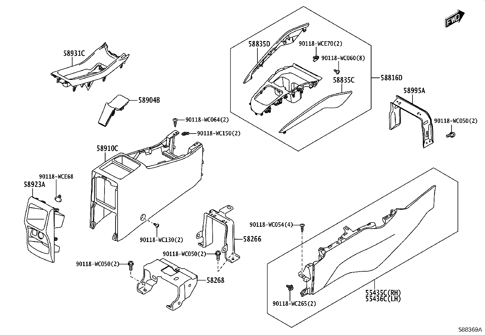 58808-WC011 COVER SUB-ASSY, SHIFTING HOLE product image