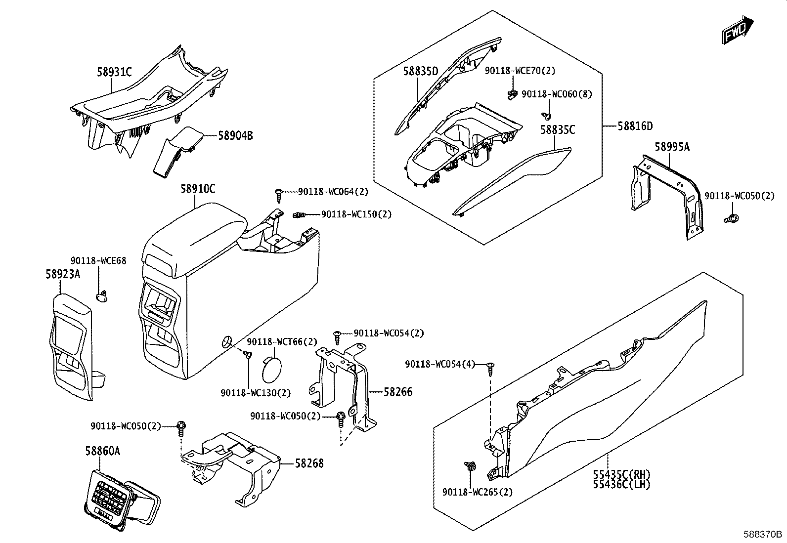 58808-WC011 COVER SUB-ASSY, SHIFTING HOLE product image