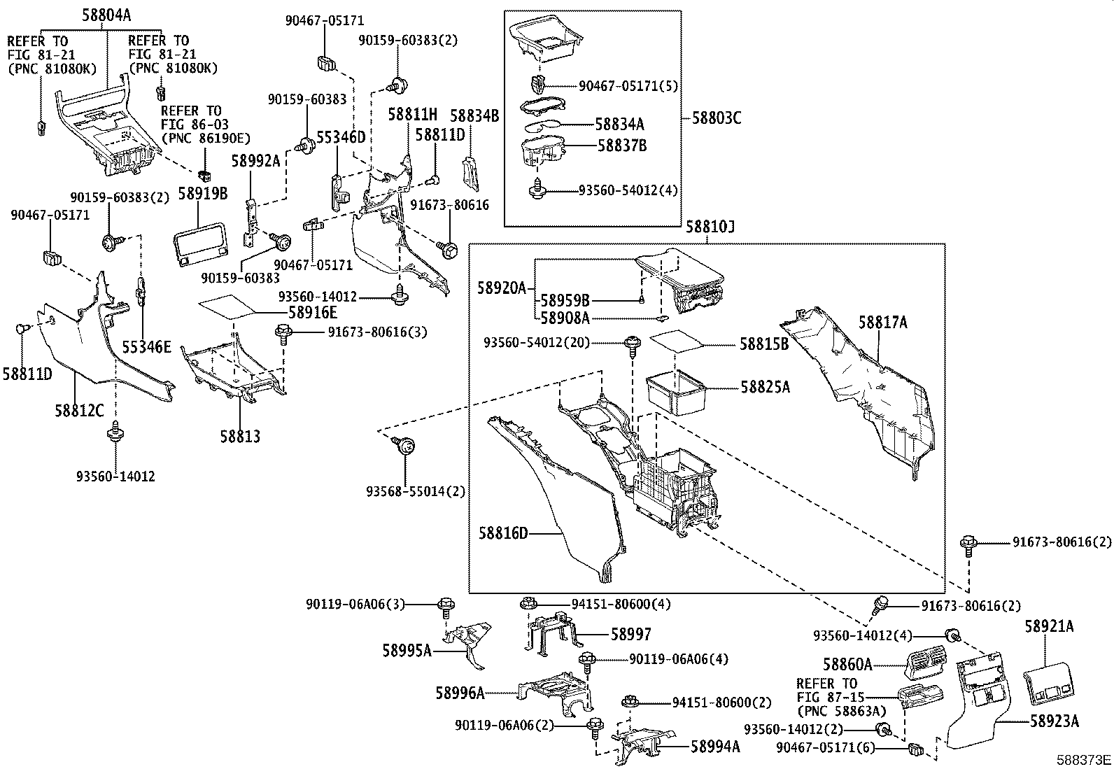 Toyota 58804-42510 PANEL SUB-ASSY, CONSOLE, UPPER