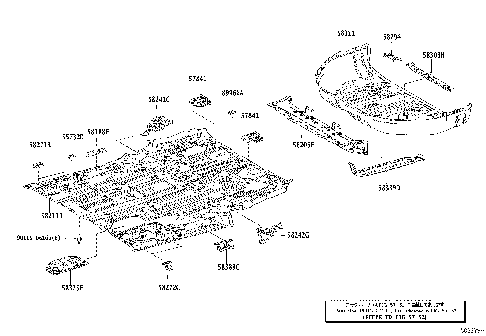 57005-V1011 MEMBER, REAR FLOOR CROSS, NO.2 product image