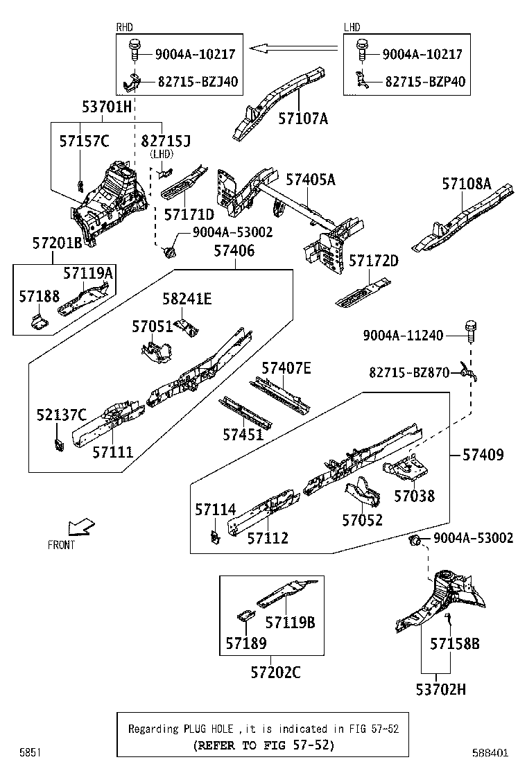 52141-BZ110 BRACKET, FRONT BUMPER ARM MOUNTING, NO.3 product image