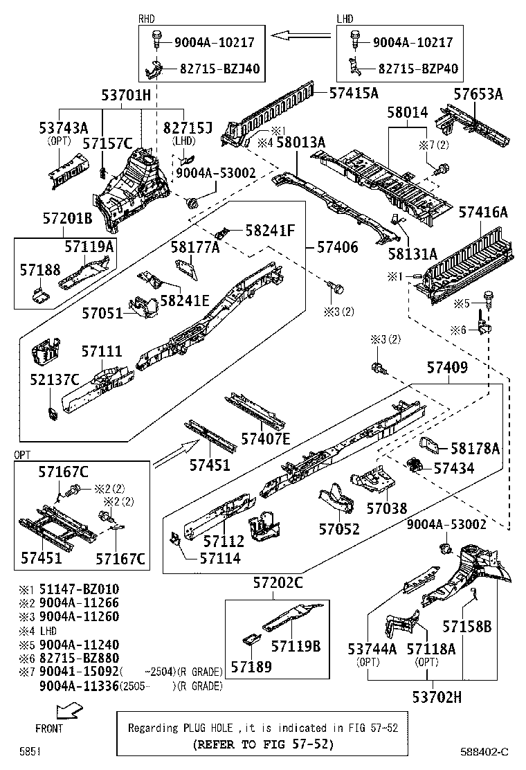 52141-BZ110 BRACKET, FRONT BUMPER ARM MOUNTING, NO.3 product image