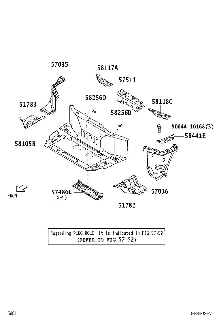 52141-BZ110 BRACKET, FRONT BUMPER ARM MOUNTING, NO.3 product image