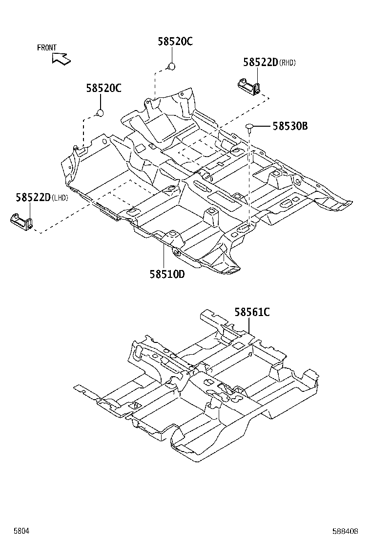 58512-BP010 MAT, FLOOR, FRONT LH product image