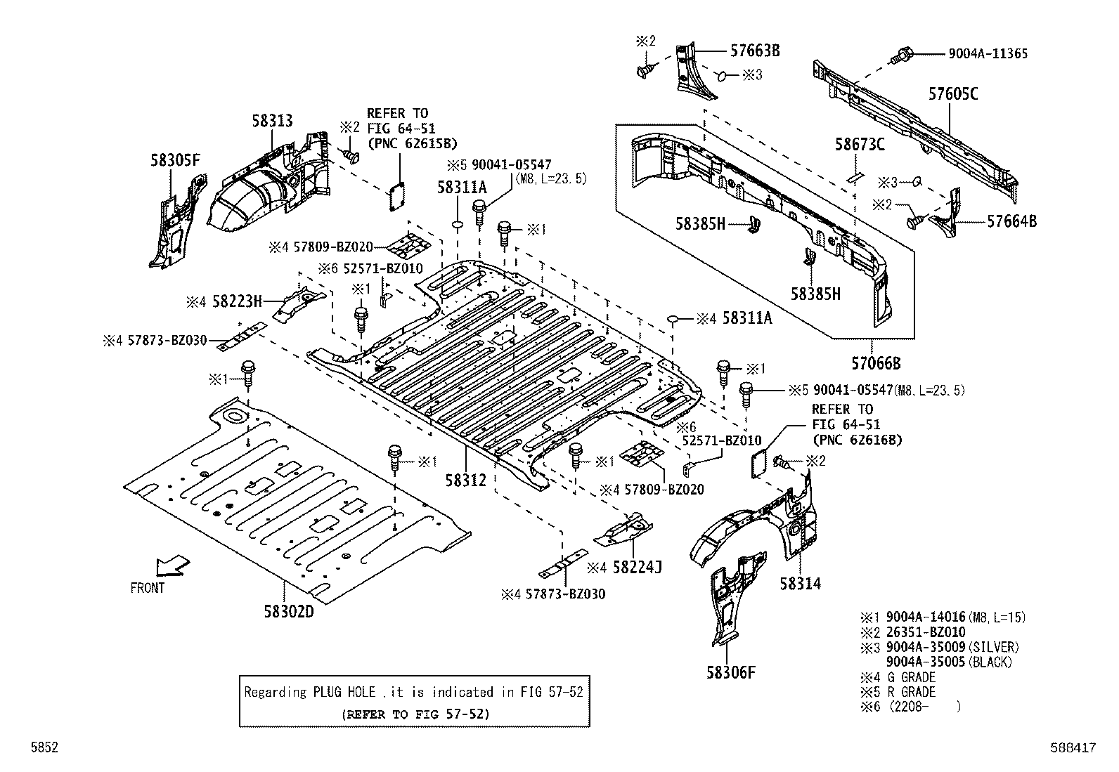57042-BZ010 PANEL, REAR FLOOR SIDE, LH product image