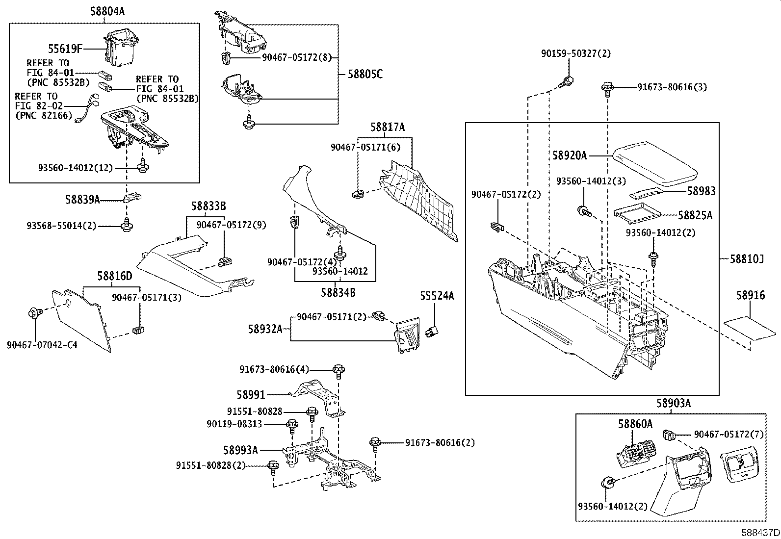 Toyota 58804-30J20 PANEL SUB-ASSY, CONSOLE, UPPER