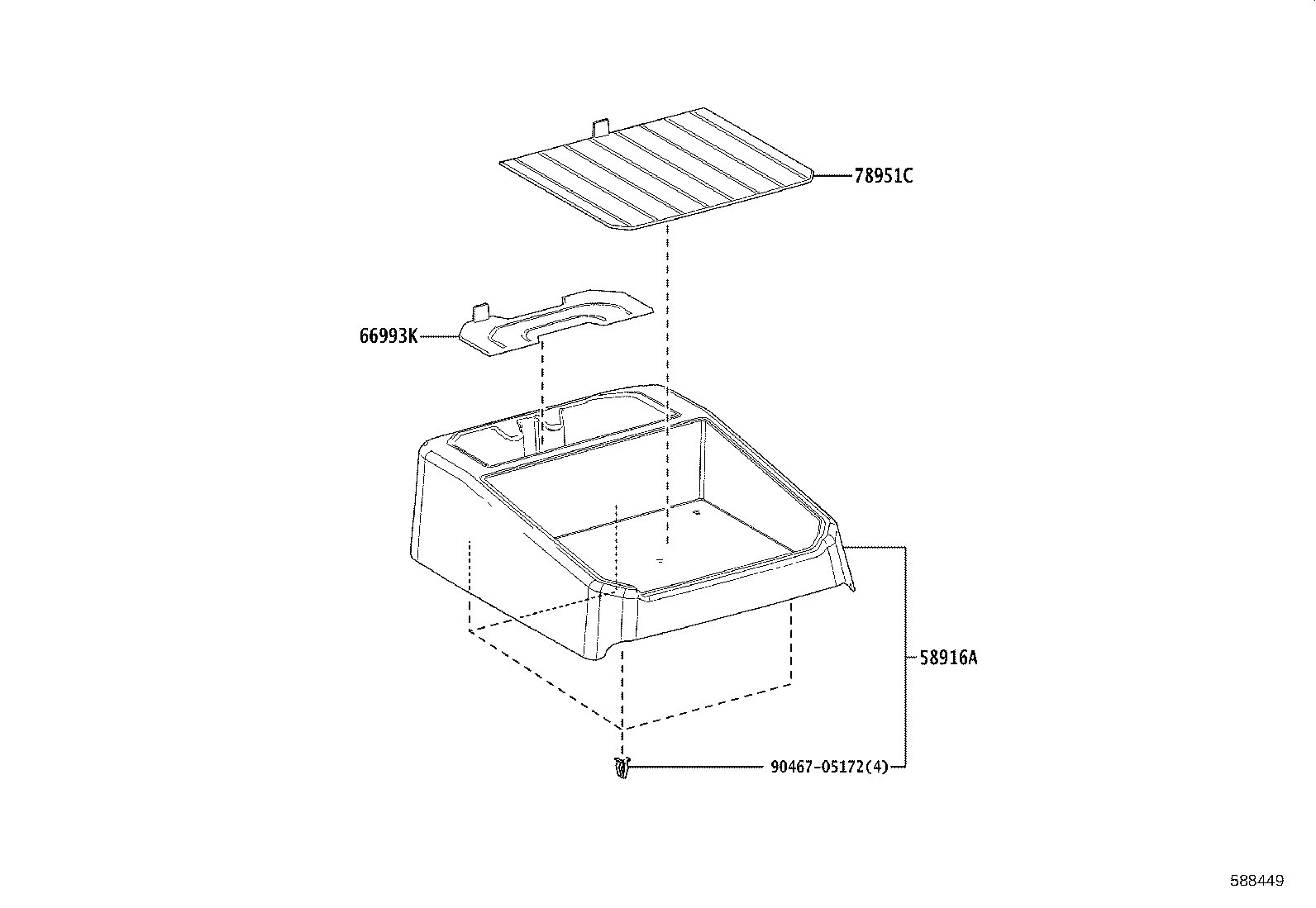 58979-0C030 RETAINER, CONSOLE BOX, NO.2 product image