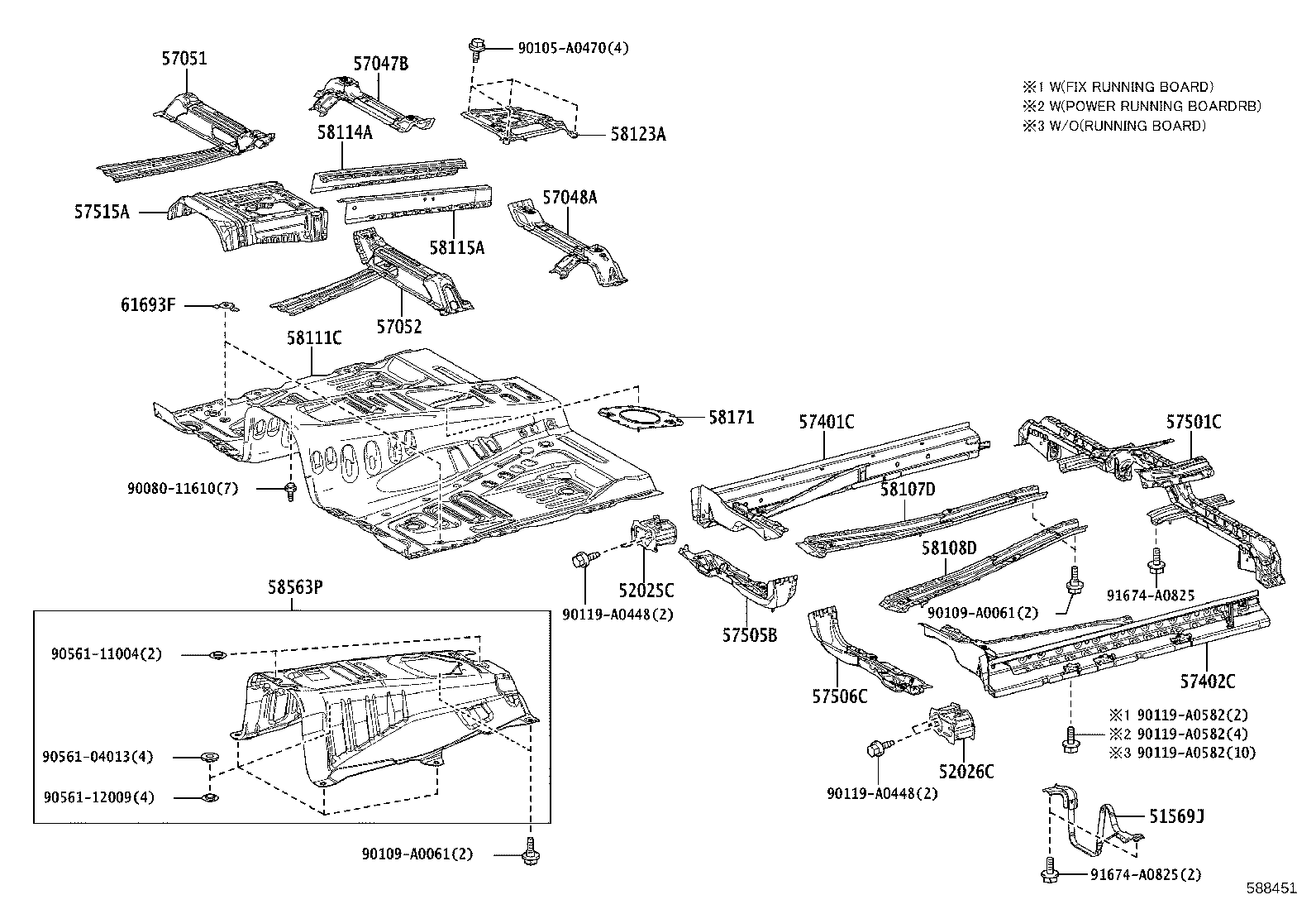 57501-0C010 BRACE SUB-ASSY, FRONT FLOOR, CENTER product image