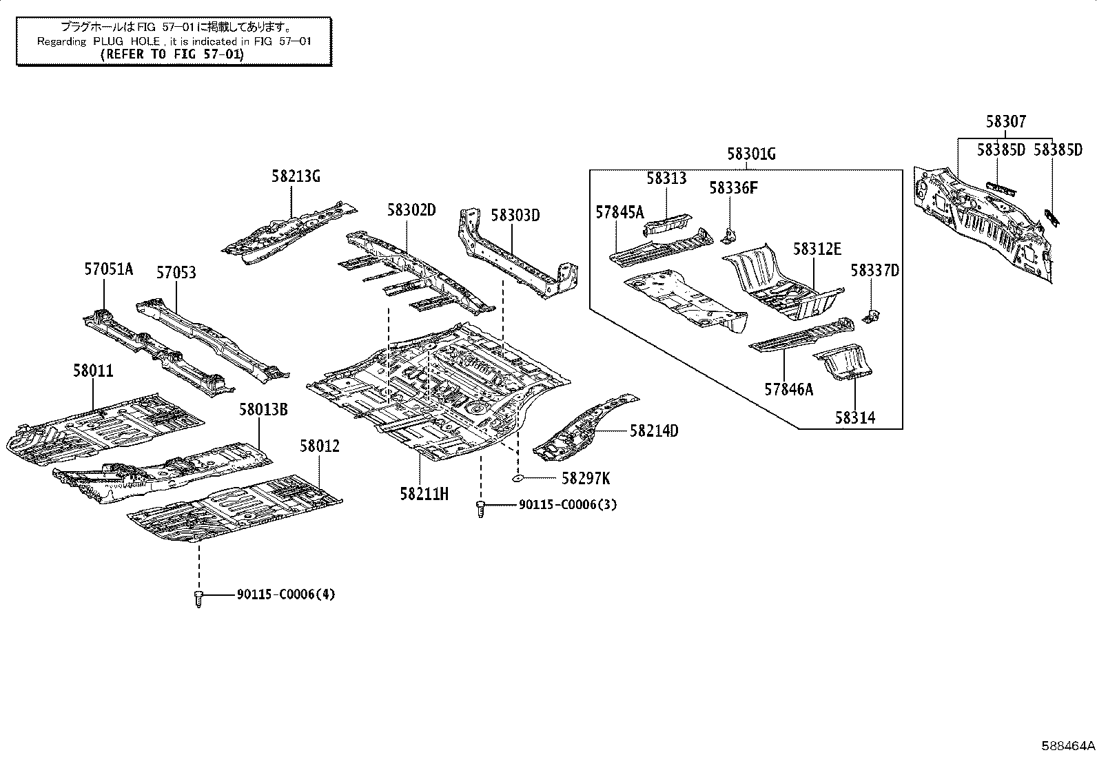 58012-0R160 PANEL SUB-ASSY, FRONT FLOOR SIDE, LH product image