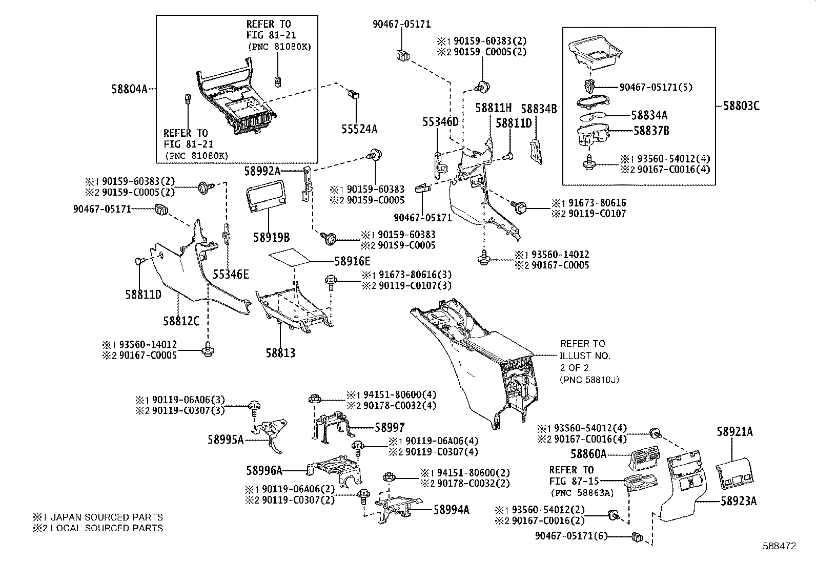 58804-0R290 PANEL SUB-ASSY, CONSOLE, UPPER product image