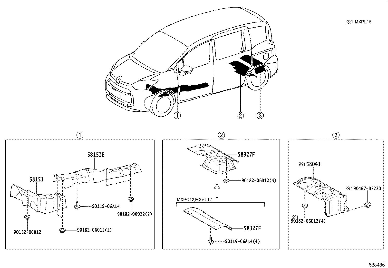 58043-52010 INSULATOR SUB-ASSY, MAIN MUFFLER HEAT, REAR product image
