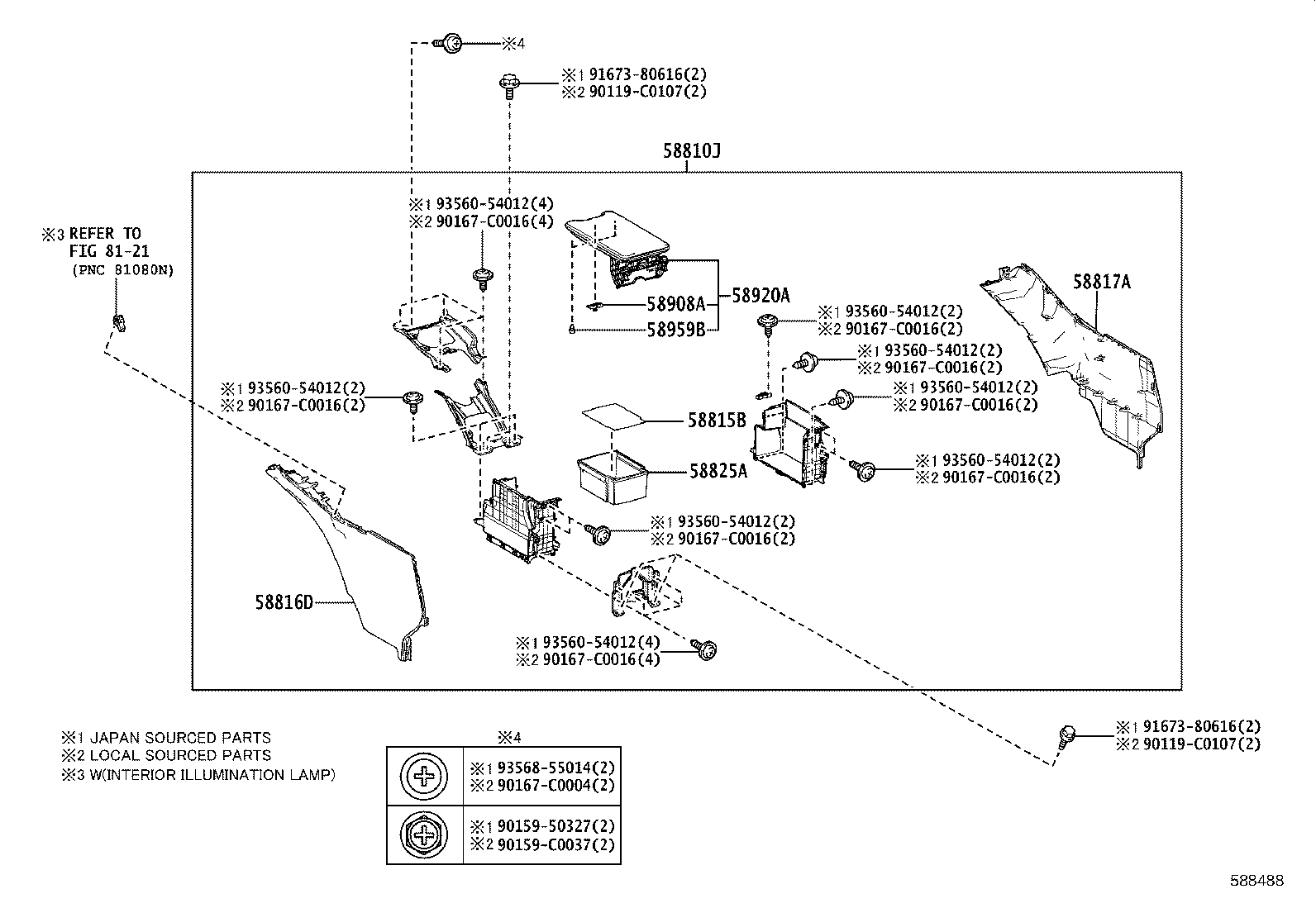 58804-0R250 PANEL SUB-ASSY, CONSOLE, UPPER product image