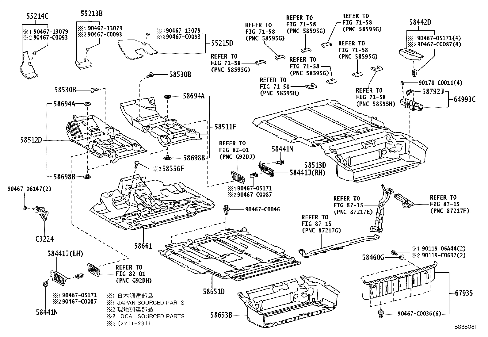 55214-08040 PAD, DASH PANEL INSULATOR, NO.2 product image