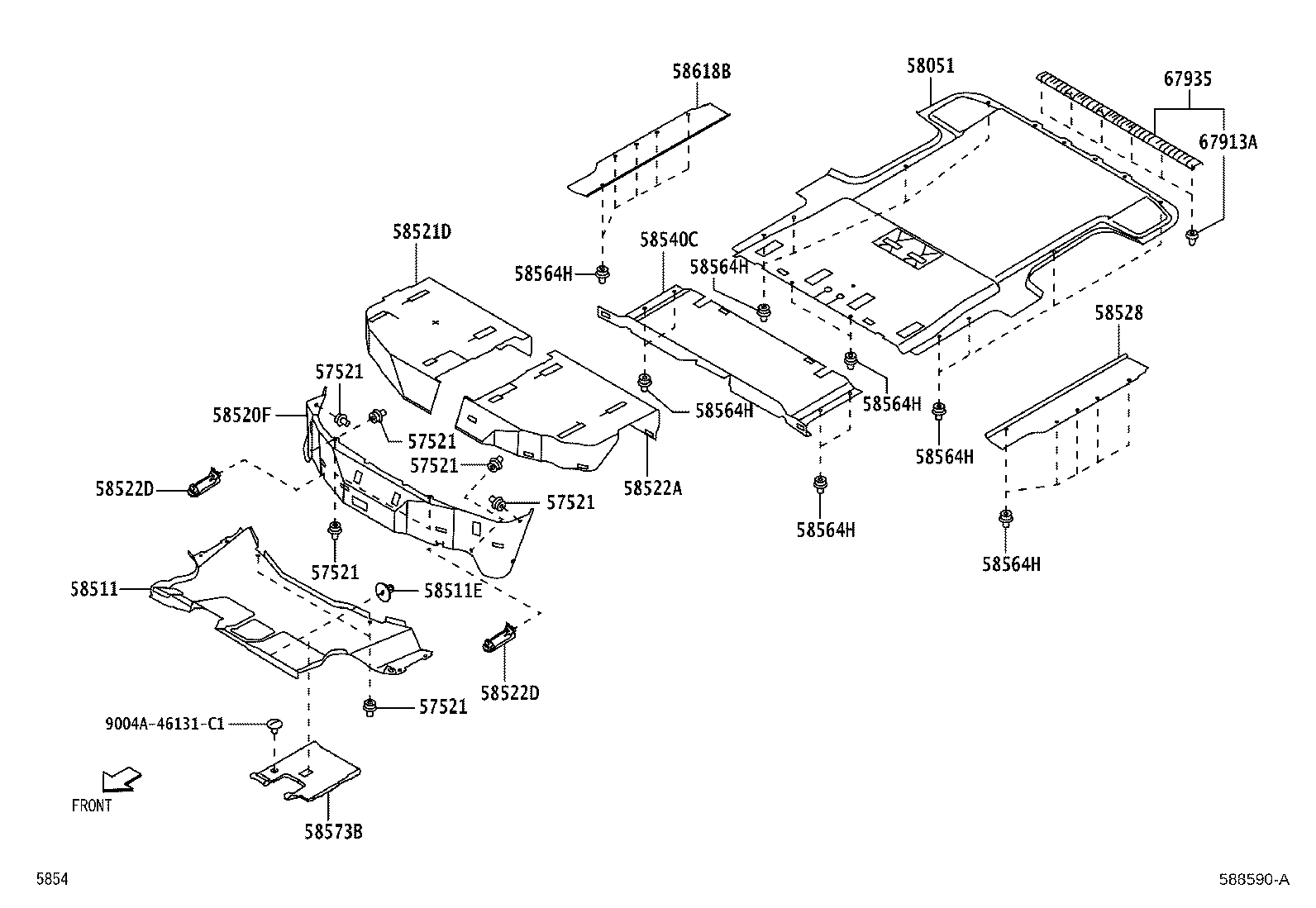 58573-BZ060 PAD, FRONT FLOOR CENTER product image