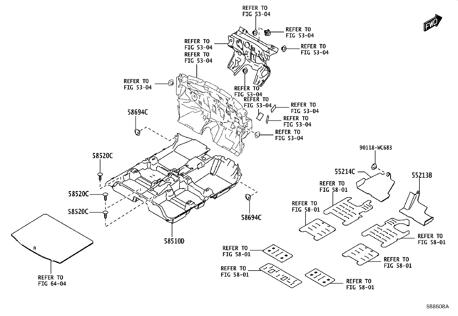 90118-WCL20 PAD, DASH PANEL INSULATOR, NO.1 product image