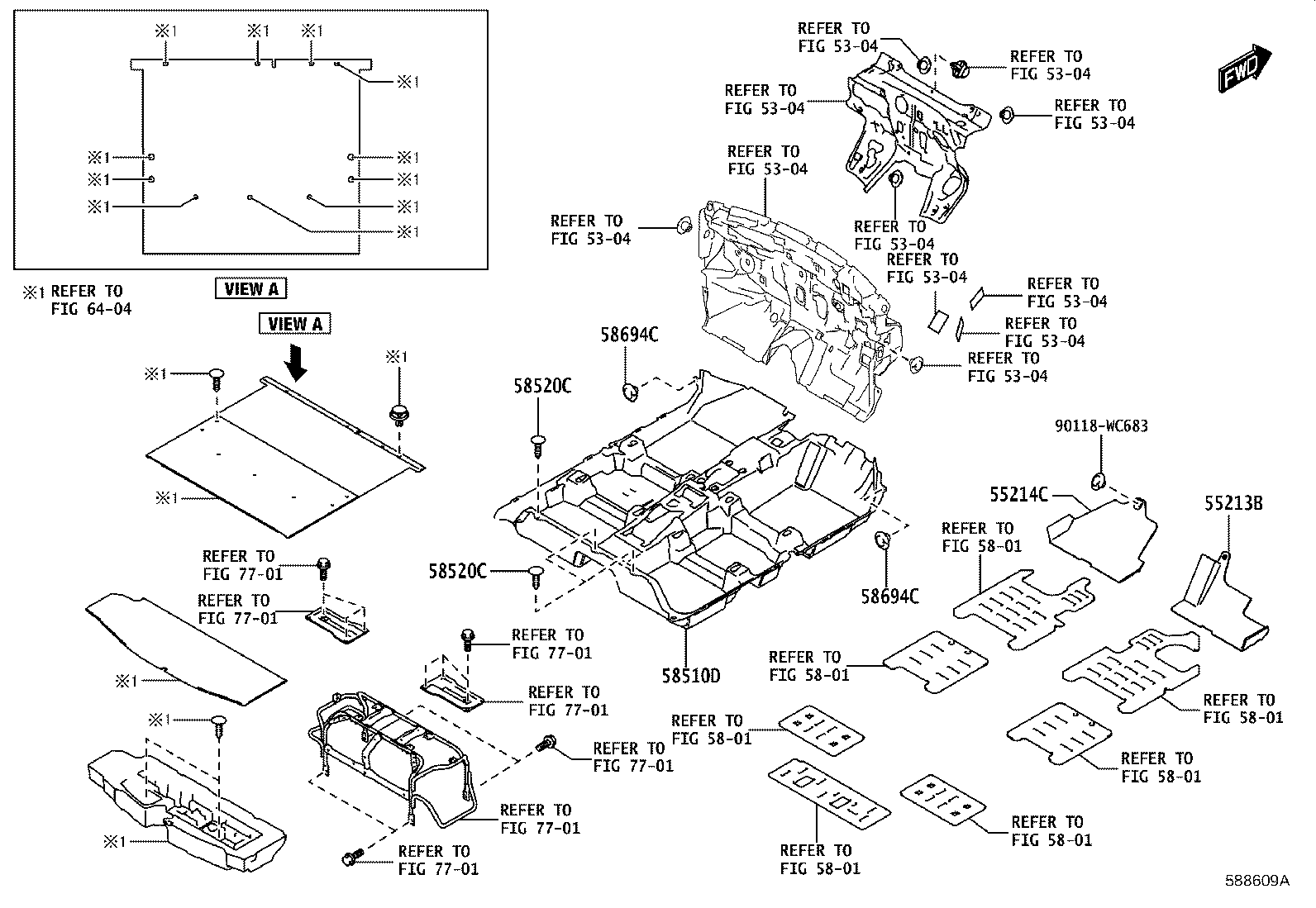 90118-WCL20 PAD, DASH PANEL INSULATOR, NO.1 product image